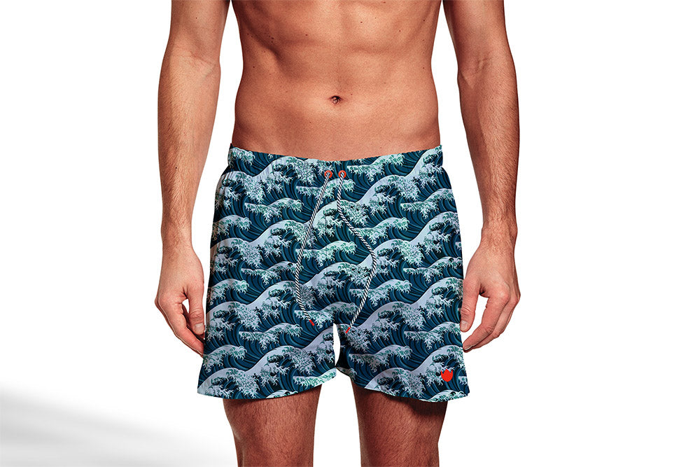 Shorts Regular Estampada Ondas Floriant
