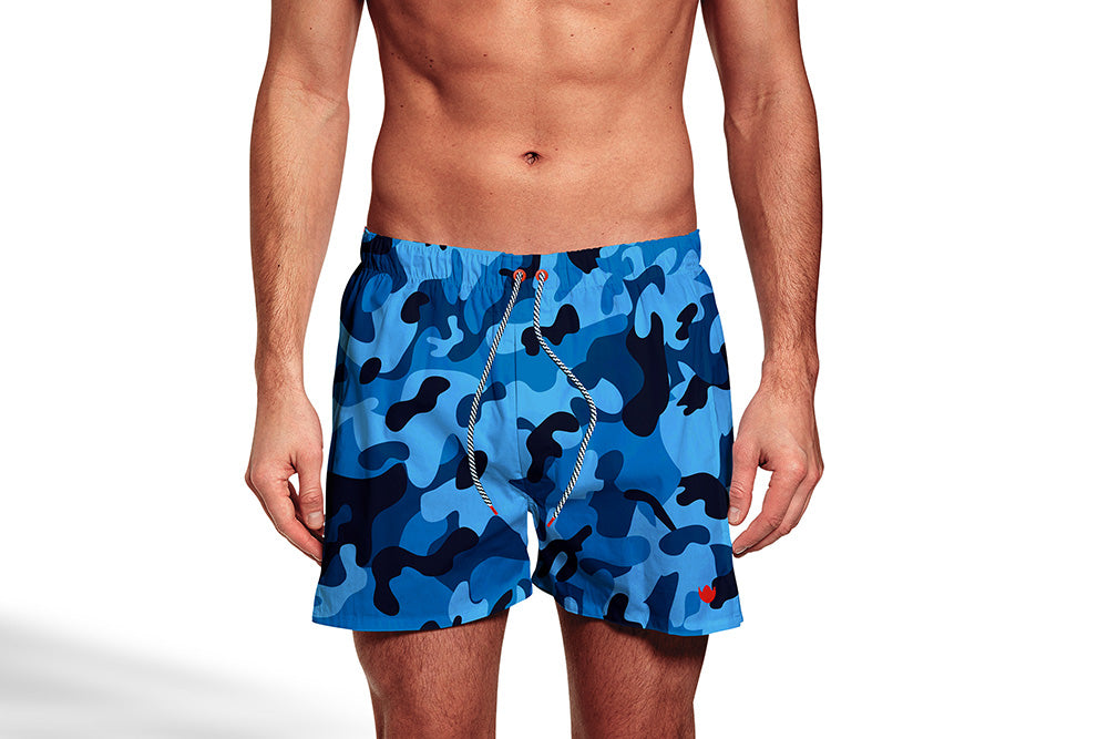 Shorts Regular Camuflado Azul Floriant