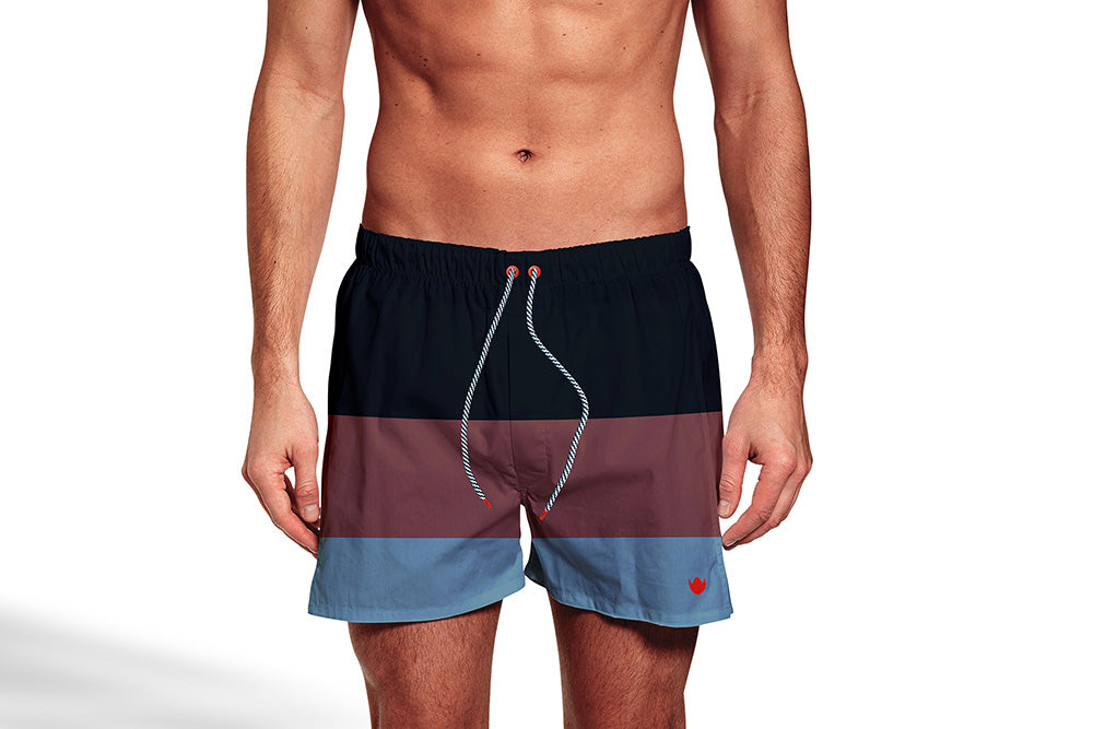 Shorts Regular Estampada Tri-Color Listra Floriant