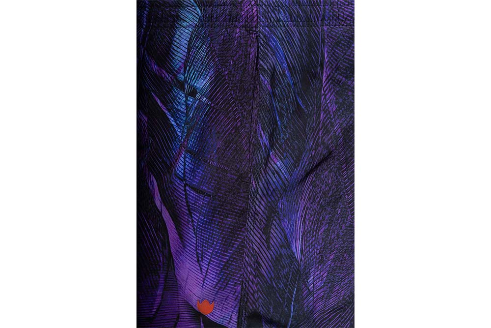 Shorts Regular Estampada Folhagem Roxo Floriant