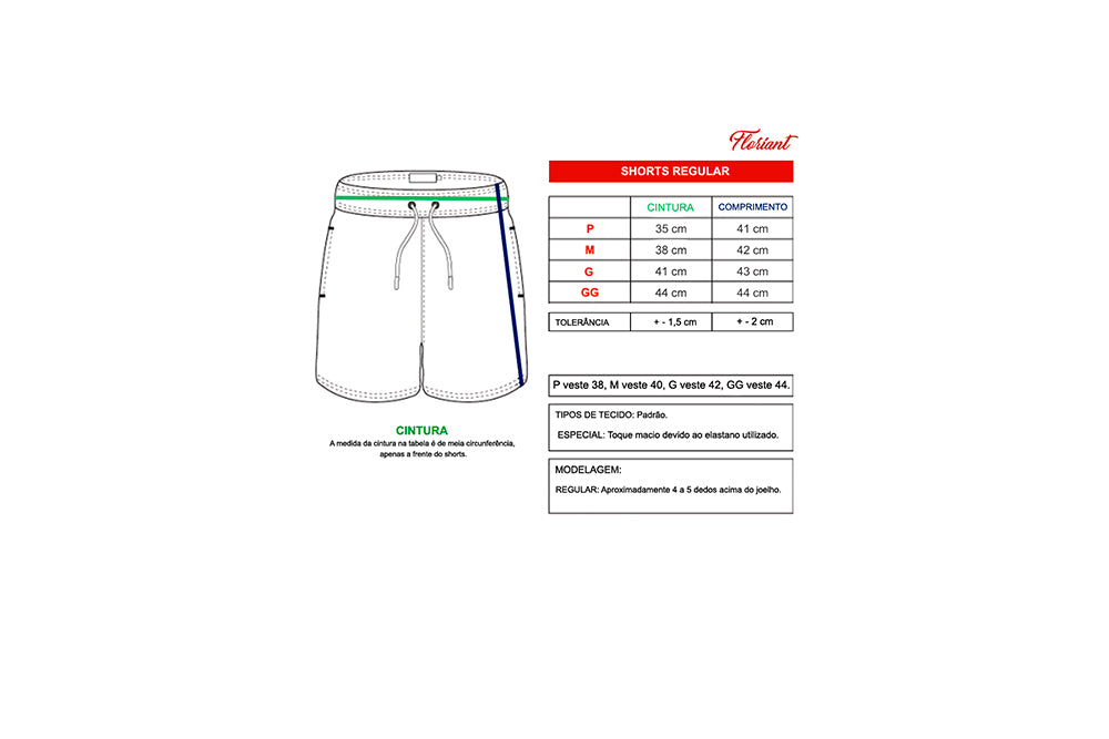 Shorts Regular Estampada Tri-Color Listra Floriant