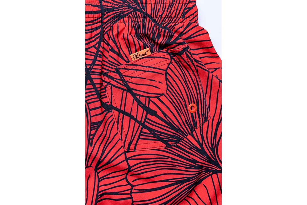 Shorts Regular Estampada Folhagem De Leque Floriant