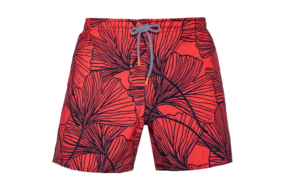 Shorts Regular Estampada Folhagem De Leque Floriant